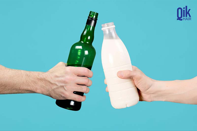 kết hợp bia và sữa để gội đầu