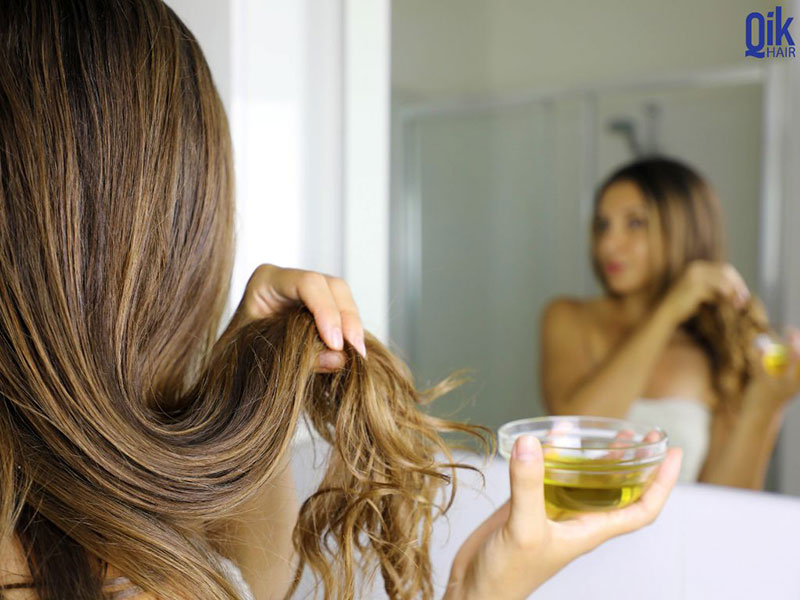 gội đầu bằng dầu oliu cho tóc mềm mượt