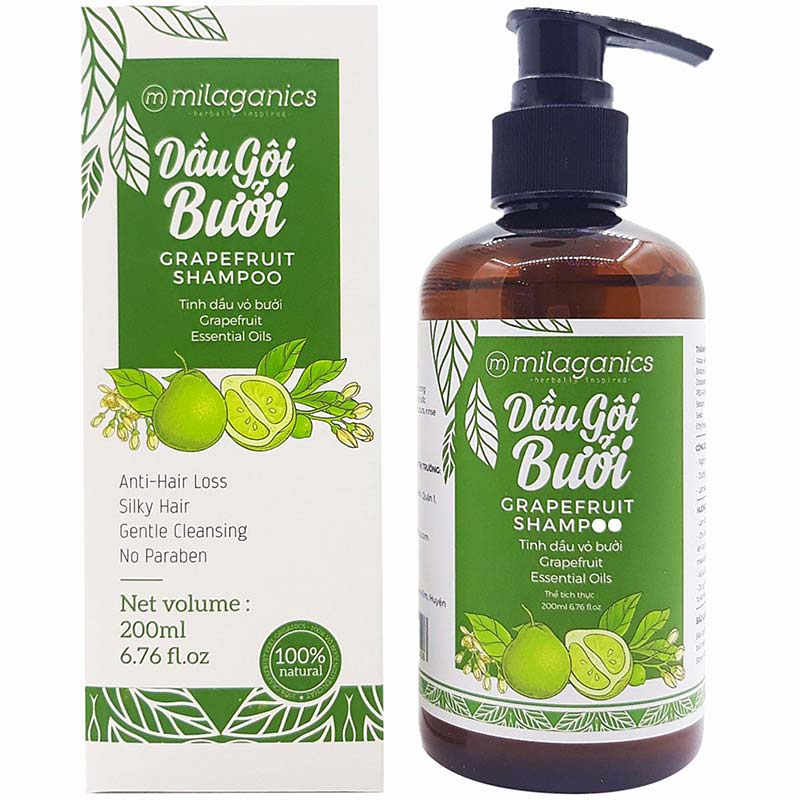 dầu gội bưởi milaganics grapefruit shampoo