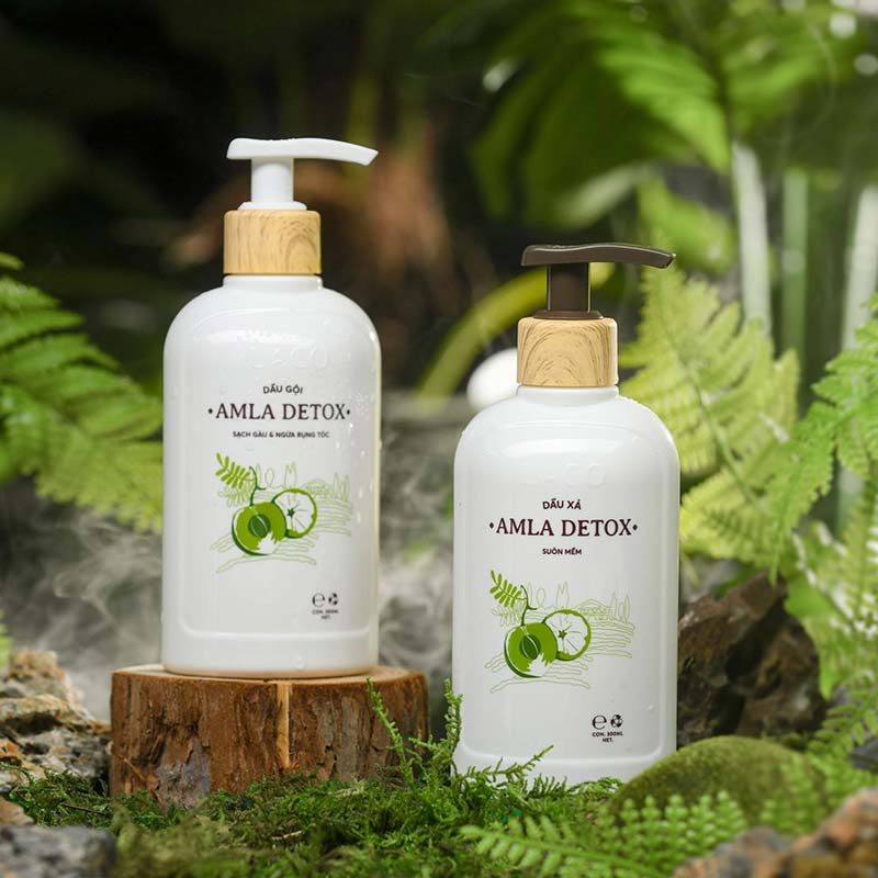 dầu gội và dầu xả amla detox