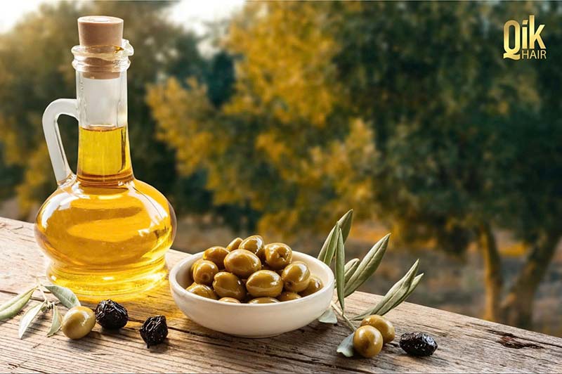 ủ tóc bằng dầu oliu với vitamin e